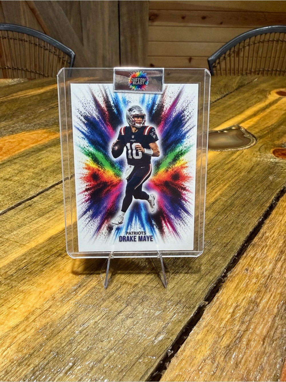 Drake Maye New England Patriots Football Card by Custom Blast